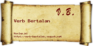 Verb Bertalan névjegykártya